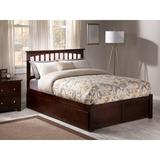 Beselare Full Solid Wood Panel w/ Trundle by Harriet Bee Wood in Brown, Size 41.75 H x 57.75 W x 77.0 D in | Wayfair