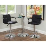 Wade Logan® Aishvi 2 - Person Bar Height Dining Set Glass/Metal/Upholstered Chairs in Gray, Size 42.75 H in | Wayfair