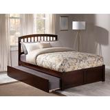 Harriet Bee Richy Solid Wood Platform Bed w/ Footboard & Trundle Wood/Solid Wood in Brown, Size 45.63 H x 56.375 W x 78.13 D in | Wayfair