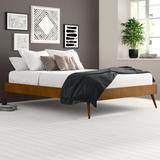 Zipcode Design™ Alcantara 15" Platform Bed Wood in White/Brown, Size 15.0 H x 63.5 W x 82.5 D in | Wayfair 1D5A82851D304C21A3679C60AAB042B9