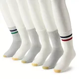 Men's GOLDTOE 6-pack Short Crew Socks, Size: 6-12, White