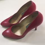 Gucci Shoes | Gucci Red Pointed Toe Kitten Heels Sz 37.5 | Color: Red | Size: 37 12