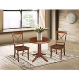 August Grove® Chelles 3 - Piece Rubberwood Solid Wood Dining Set Wood in Brown, Size 29.9 H in | Wayfair 2F28C4235DC449F38C706C913E045A1D