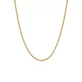 Belk Silverworks 18 Inch Gold-Plated Rope Chain Necklace, Gold, 24 In