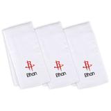Infant White Houston Rockets Personalized Burp Cloth 3-Pack