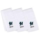 Infant White Miami Marlins Personalized Burp Cloth 3-Pack