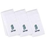 "Infant White Seattle Mariners Personalized Burp Cloth 3-Pack"