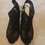 Jessica Simpson Shoes | Black Suede Embroidered Sandals | Color: Black | Size: 8.5
