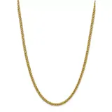 Belk & Co Mens 14K Yellow Gold 4.65 Millimeter Semi Solid 3-Wire Wheat Chain Necklace, 18 In