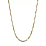 Belk & Co Men's 14K Yellow Gold 5.2 Millimeter Semi Solid Pavé Curb Chain Necklace