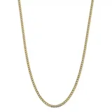 Belk & Co Men's 14K Yellow Gold 4.3 Millimeter Semi Solid Pavé Curb Chain Necklace, 18 In