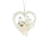 The Holiday Aisle® Clear Hanging Heart Nativity Holiday Shaped Ornament Plastic, Size 4.5 H x 4.0 W x 2.0 D in | Wayfair