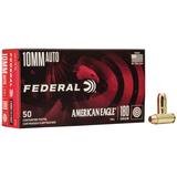 Federal Premium American Eagle Handgun 10mm Auto 180 Grain Full Metal Jacket Brass Cased Centerfire Pistol Ammunition 50 Rounds AE10A