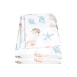 Sweet Home Collection Kids Seashells Coral Seahorse Sheet Set, Twin