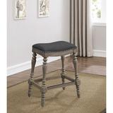 Ophelia & Co. Aviv 25" Counter Stool Wood/Upholstered in Black/Brown/Gray, Size 25.0 H x 19.5 W x 14.0 D in | Wayfair