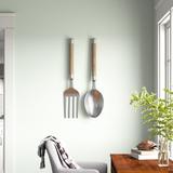 Andover Mills™ 2 Piece Kitchen Utensil Wall Decor Set Metal in Brown/Gray, Size 35.0 H x 16.0 W x 2.0 D in | Wayfair