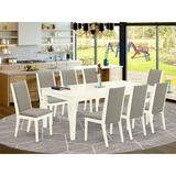 Charlton Home® Valkyries Butterfly Leaf Rubberwood Solid Wood Dining Set Wood/Upholstered Chairs in White | Wayfair