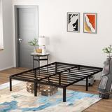 Alwyn Home 14" Steel Platform Bed Metal in Black, Size 14.0 H x 55.5 W x 77.0 D in | Wayfair 0A58A02AC3D944CDBF0E9B997F758C5E