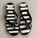 Kate Spade Shoes | Kate Spade Stripe Platform Rhett Flip Flops 10 | Color: Black/White | Size: 10