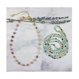 My Gems Rock! Women's Necklaces pastel - Peruvian Pink Opal & Amazonite Beaded Station Necklace Set
