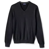 Men's Lands' End Classic-Fit Fine-Gauge Supima Cotton V-neck Sweater, Size: Large, Black