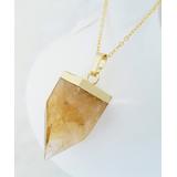 Divine Karma Women's Necklaces Yellow - Citrine & 14k Rose Gold-Plated Pendant Necklace
