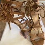 Jessica Simpson Shoes | Jessica Simpson, Brown, Open Toe Lace Up Heels | Color: Tan | Size: 9.5