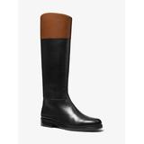 Michael Kors Braden Two-Tone Leather Riding Boot Brown 39