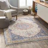 Wallburg 2' x 3' Bohemian/ Handmade Moroccan Farmhouse Jute White/Light Blue/Purple/Tan/Yellow/Orange Area Rug - Hauteloom
