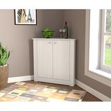 Ebern Designs Ahjanay 2 Door Corner Accent Cabinet Wood in Brown/White, Size 32.1 H x 31.5 W x 14.8 D in | Wayfair 0D590E7680F74A93B1E452529FA46D49
