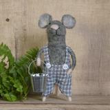Gracie Oaks Boy Mouse Hanging Figurine Ornament Fabric in Gray, Size 4.0 H x 4.0 W x 2.5 D in | Wayfair 719708555CA04671A97126CB0AB3322B