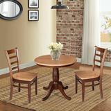 Gracie Oaks Eshah 2 - Person Rubberwood Solid Wood Dining Set Wood in Brown, Size 29.1" H x 30" L x 30" W | Wayfair