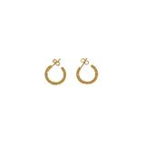 Gold Metal Key Print Stud Hoop Earrings - Metallic - Versace Rings