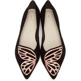 Suede Butterfly Ballerina Flats - Black - Sophia Webster Flats