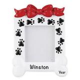 The Holiday Aisle® Dog Photo Frame Hanging Figurine Ornament in Red/White, Size 4.5 H x 3.5 W x 0.5 D in | Wayfair 96921889DB544B0EA40CE1200C3AA936
