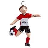 The Holiday Aisle® Soccer Hanging Figurine Ornament Plastic in Blue/Red, Size 4.0 H x 1.75 W x 0.5 D in | Wayfair 025E8985F6224ECCBE7A2F9E36619C97