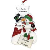 The Holiday Aisle® Gingerbread Heart Couple 1st Christmas Hanging Figurine Ornament Plastic in Red/White, Size 5.0 H x 2.75 W x 0.5 D in | Wayfair