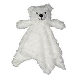 Rock A Bye Boutique Lovey Blankets White - White Curly Plush Bear Lovey