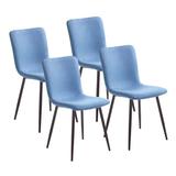 Mercury Row® Campa Fabric Dining Chair Upholstered/Mesh/Metal in Blue, Size 33.46 H x 16.93 W x 22.05 D in | Wayfair