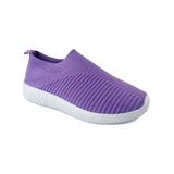 PAOTMBU Women's Sneakers PURPLE - Purple Knit Slip-On Sneaker - Women