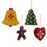 Holiday Fun,'Assorted Recycled Metal Holiday Ornaments (Set of 4)'