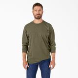 Dickies Men's Heavyweight Heathered Long Sleeve Pocket T-Shirt - Military Green Heather Size 3 (WL450H)