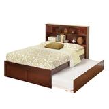 Isabelle & Max™ Eire Platform Bed w/ Trundle, Drawers & Bookcase Wood/Solid Wood in Brown, Size 47.25 H x 57.5 W in | Wayfair