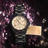 Michael Kors Accessories | Michael Kors Metallic Bradshaw Chronograph Watch | Color: Blue | Size: Os