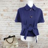 Michael Kors Jackets & Coats | New Michael Kors Wool Luxury Belted Short Sleeve Jacket Coat | Color: Blue/Purple | Size: S