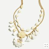 J. Crew Jewelry | J.Crew Jungle Flora Layered Tassel Necklace | Color: Gold/White | Size: Os