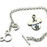 Disney Jewelry | Disney Mickey Bracelet And Charms Silver Tone | Color: Silver | Size: Os