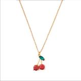 Kate Spade Jewelry | Kate Spade 12k Gold-Plated Cherry Crystal Necklace | Color: Green/Red | Size: Os