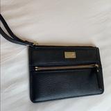 Kate Spade Accessories | Kate Spade Black Leather Wristlet Wallet Clutch | Color: Black/Gold | Size: Os