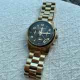 Michael Kors Accessories | Michael Kors Chronograph Gold And Black Watch | Color: Black/Gold | Size: Os